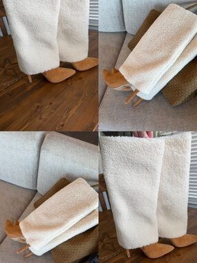 Tan Suede Faux Fur Knee High Boots BRAND NEW NEVER WORN